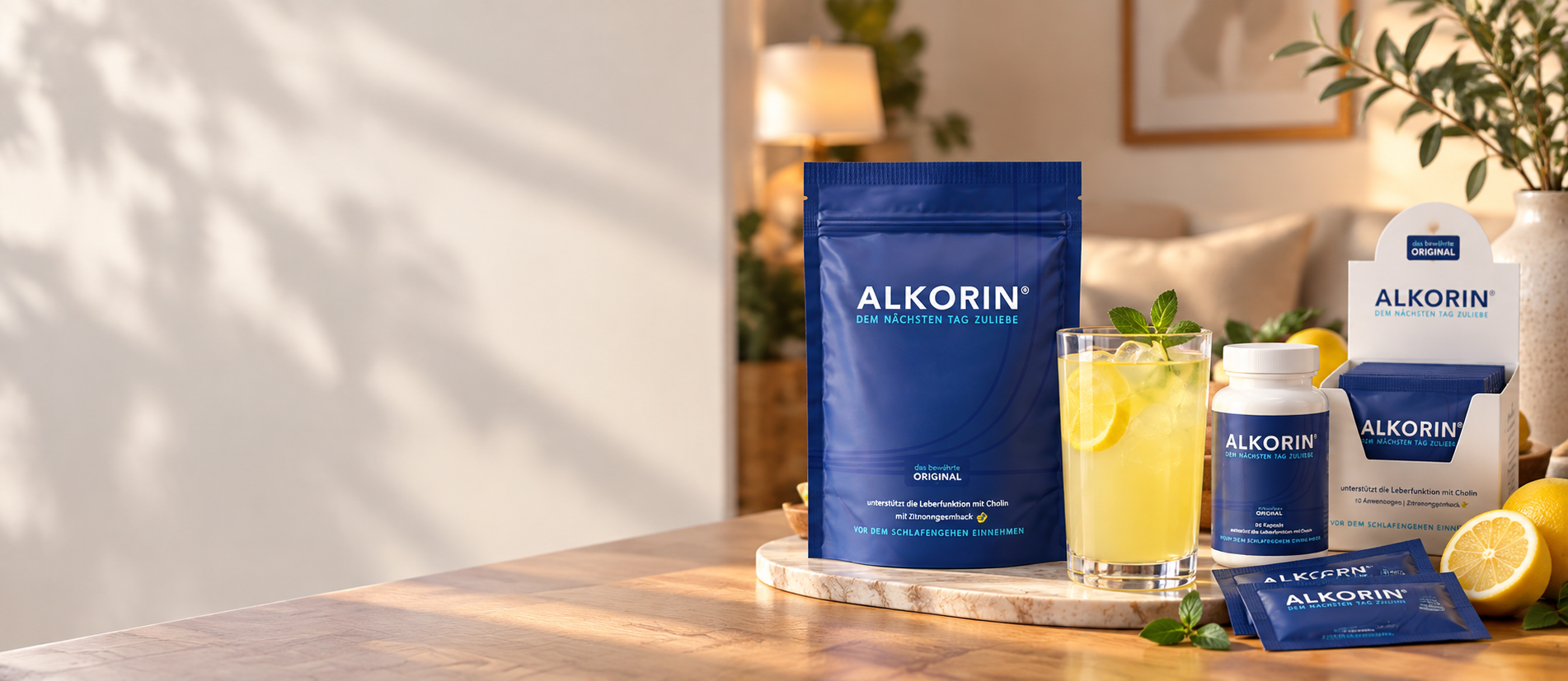 ALKORIN® Produktfamilie auf einer Küchentheke